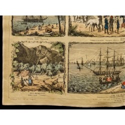 Gravure de 1853 - Les colonies de la France (Lithographie) - 4