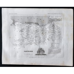 Gravure de 1833 - Département du Calvados - 1