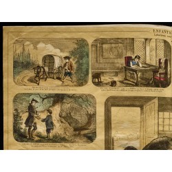 Gravure de 1853 - Enfants célèbres (Lithographie) - 2