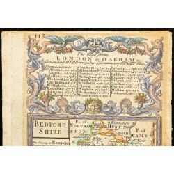 Gravure de 1750ca - Carte du Bedfordshire - 3