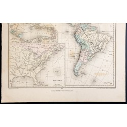 Gravure de 1879 - Carte de l'Amérique - 3