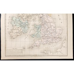 Gravure de 1878 - Carte des îles britanniques - 3