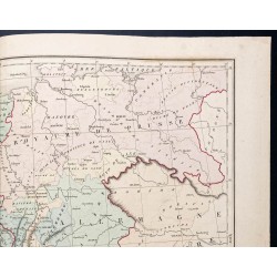 Gravure de 1875 - Carte de l'Europe occidentale - 3