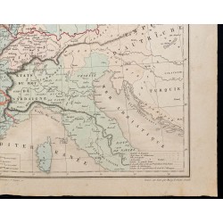 Gravure de 1875 - Carte de l'Europe occidentale - 5