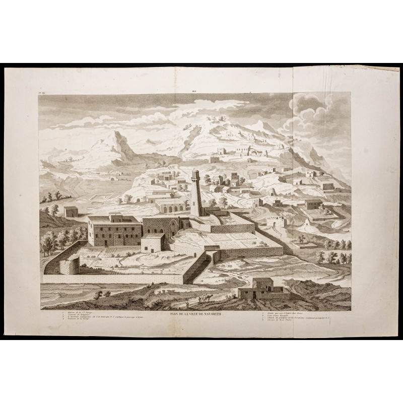 Gravure de 1844 - Plan de la ville de Nazareth - 1