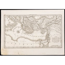 Gravure de 1844 - Carte des voyages des apôtres - 1