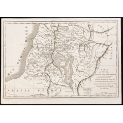 Gravure de 1844 - Carte de la Terre Sainte - 1