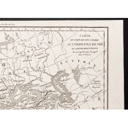 Gravure de 1844 - Partage de la terre aux trois fils de Noé - 3