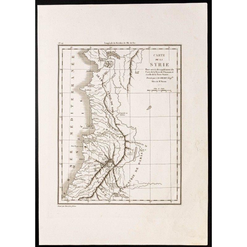 Gravure de 1844 - Carte de la Syrie - 1
