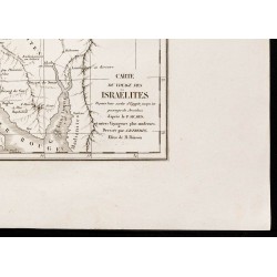 Gravure de 1844 - Carte ancienne de l'Exode - 5