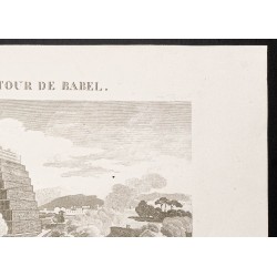 Gravure de 1844 - La Tour de babel - 3