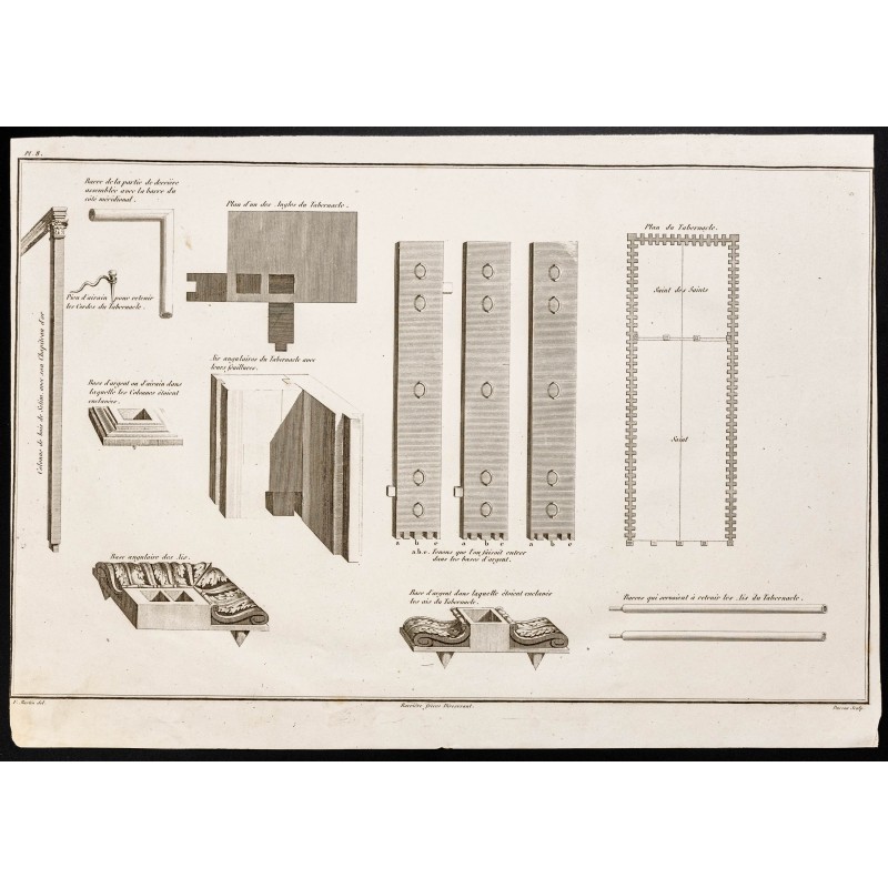 Gravure de 1844 - Éléments architecturaux du Tabernacle - 1