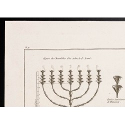 Gravure de 1844 - Le chandelier d'or à 7 branches - 2