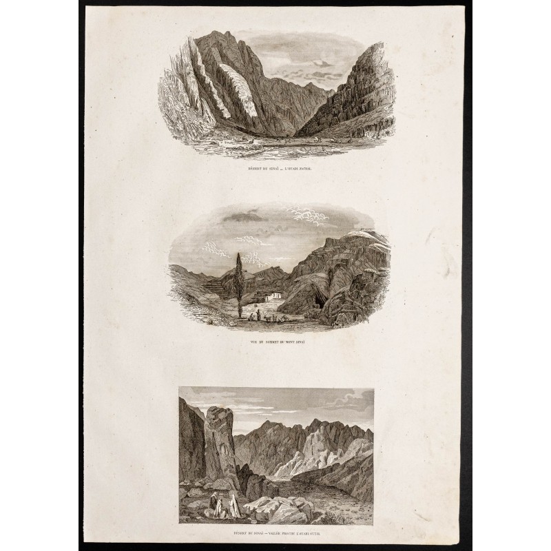 Gravure de 1844 - Désert du Sinaï - 1