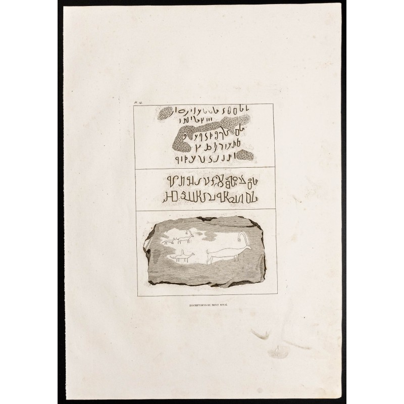 Gravure de 1844 - Inscriptions du Mont Sinaï - 1
