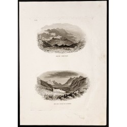 Gravure de 1844 - Mont Hor et Mont Sinaï - 1