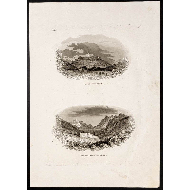 Gravure de 1844 - Mont Hor et Mont Sinaï - 1