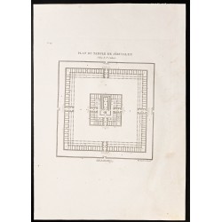 Gravure de 1844 - Plan du Temple de Jérusalem - 1