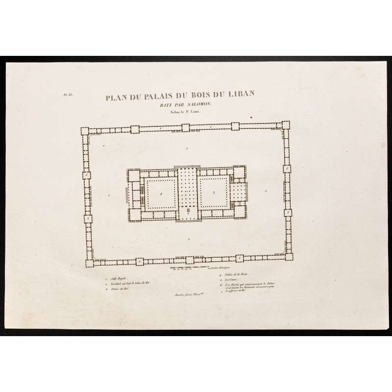 Gravure de 1844 - Palais du bois du Liban - 1