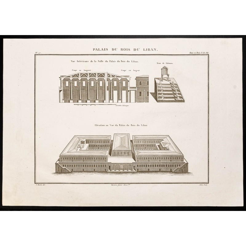 Gravure de 1844 - Palais du bois du Liban - 1