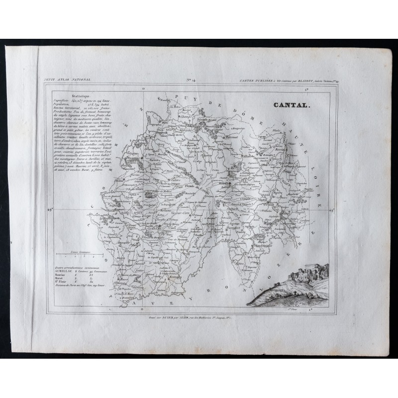 Gravure de 1833 - Département du Cantal - 1