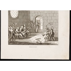 Gravure de 1844 - La Question et le fouet - Torture - 3