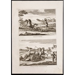 Gravure de 1844 - Supplices des Traîneaux et chariots - 1