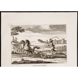 Gravure de 1844 - Supplices des Traîneaux et chariots - 2