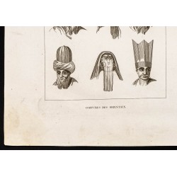 Gravure de 1844 - Coiffures des orientaux - 4