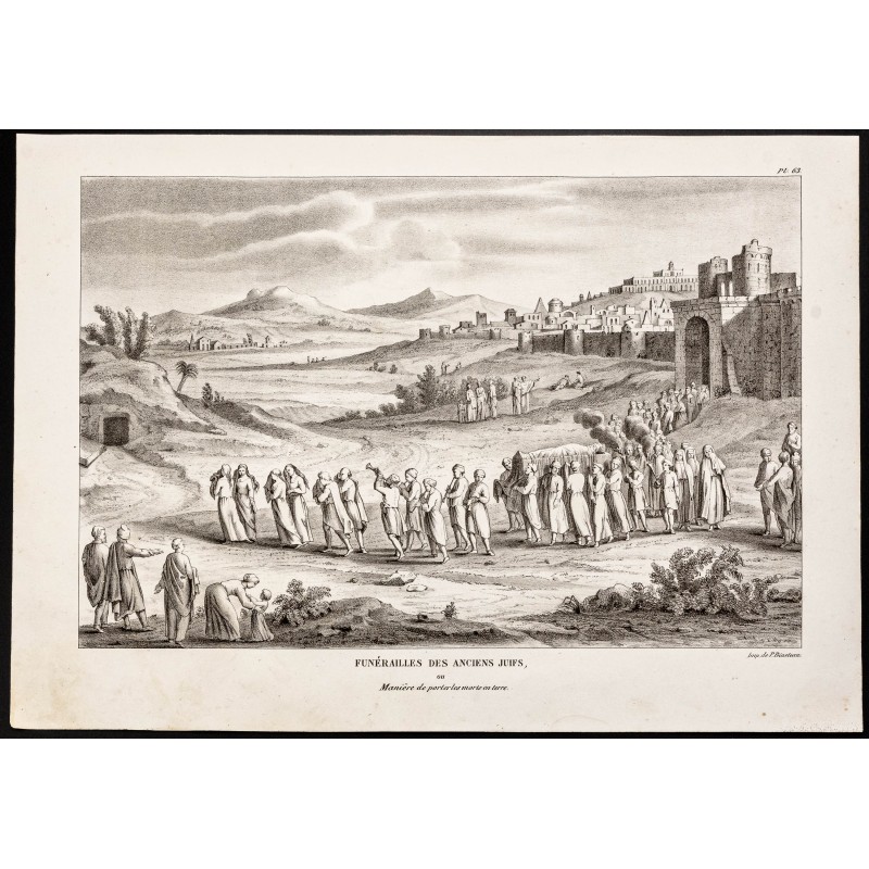 Gravure de 1844 - Funérailles des anciens juifs - 1