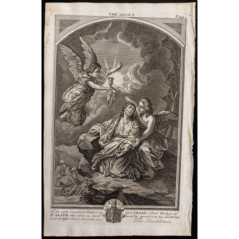 Gravure de 1733 - Agonie de Jésus-Christ - 1