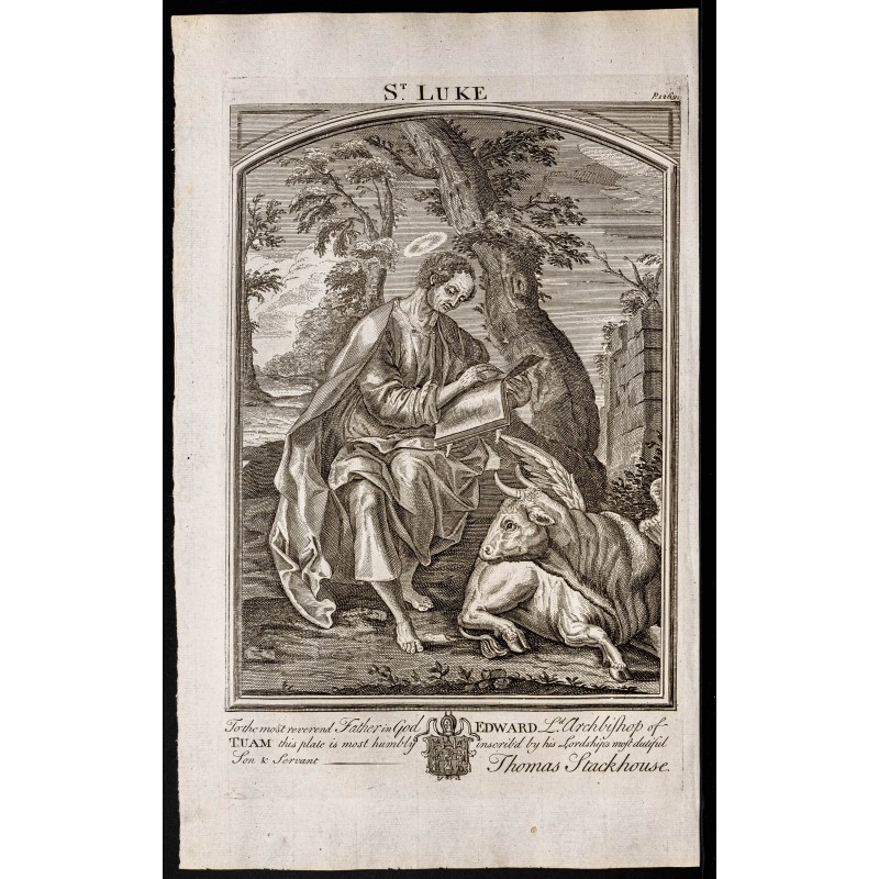 Gravure de 1733 - Portrait de saint Luc - 1