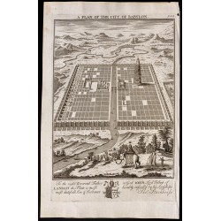 Gravure de 1733 - Plan de la ville de Babylone - 1