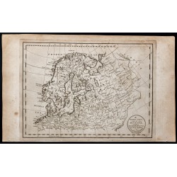 Gravure de 1800 - Carte du nord de l'Europe - 1