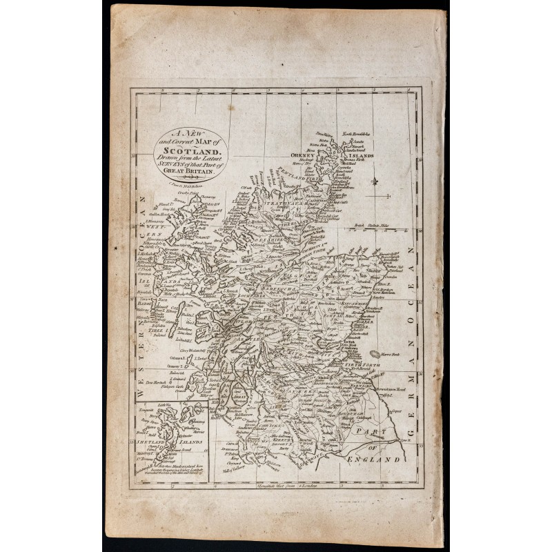 Gravure de 1800 - Carte de l'Écosse - 1