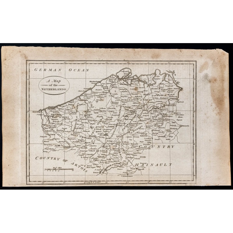 Gravure de 1800 - Carte des Pays-Bas - 1