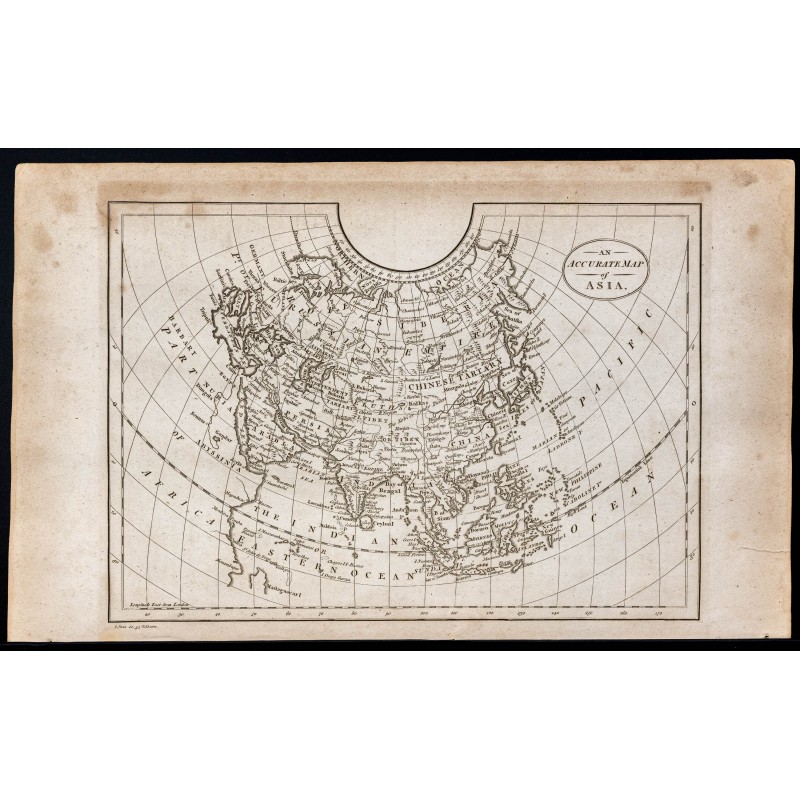 Gravure de 1800 - Carte de l'Asie - 1