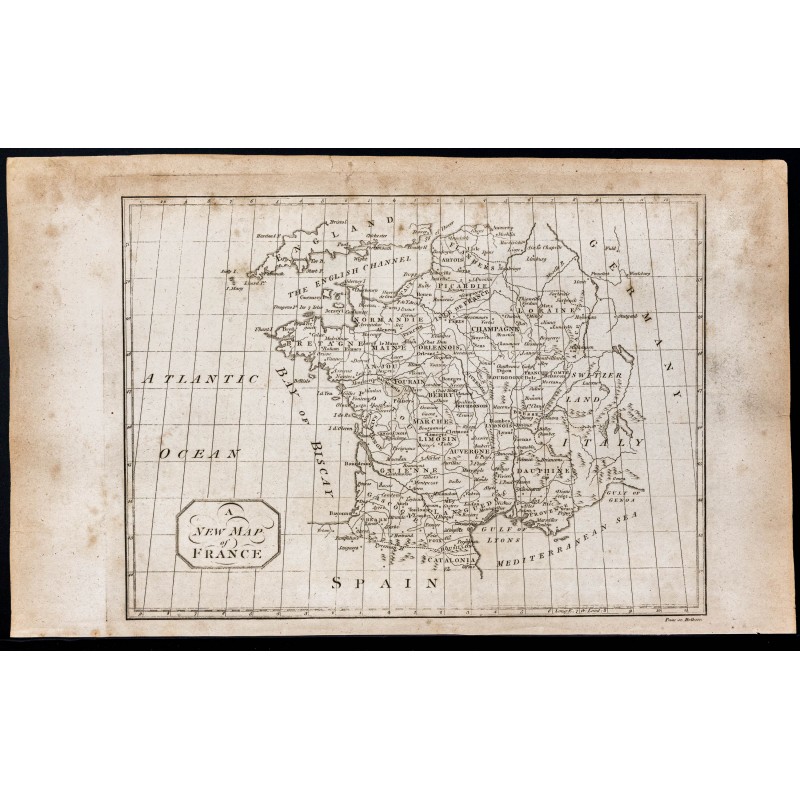 Gravure de 1800 - Carte de la France - 1