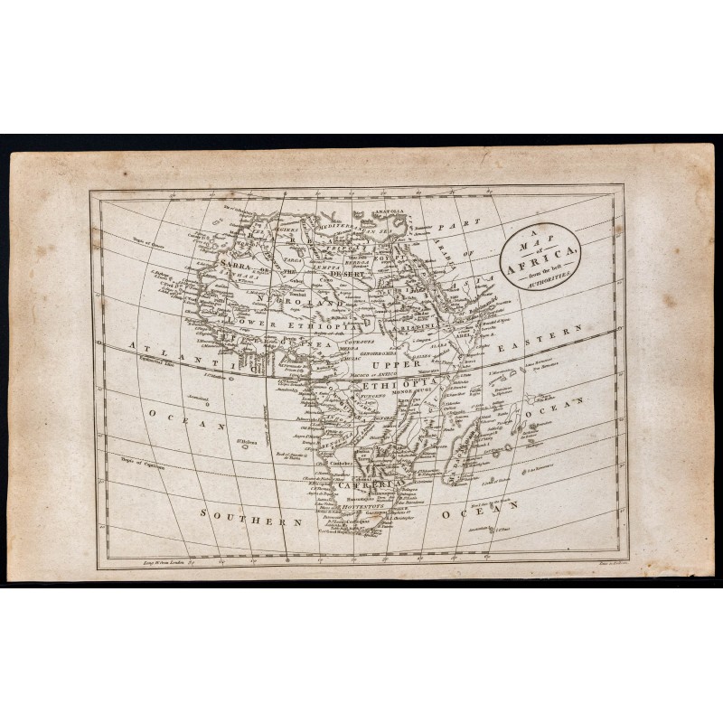 Gravure de 1800 - Carte de l'Afrique - 1