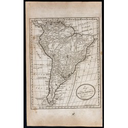 Gravure de 1800 - Carte de l'Amérique du sud - 1