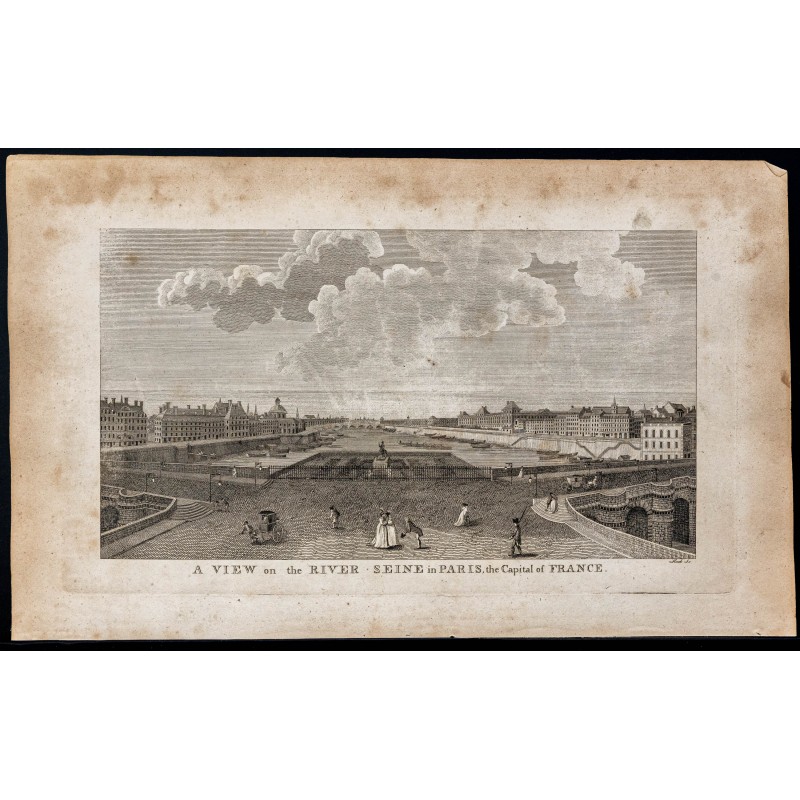 Gravure de 1800 - Vue de Paris - 1