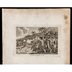 Gravure de 1800 - Mort du Capitaine Cook - 2