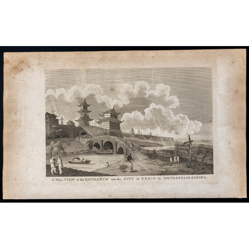 Gravure de 1800 - Vue de Pékin en Chine - 1