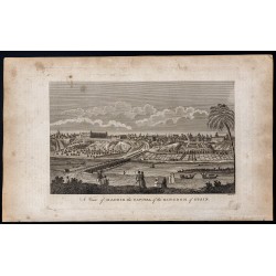 Gravure de 1800 - Vue de Madrid en Espagne - 1