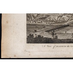 Gravure de 1800 - Vue de Madrid en Espagne - 4