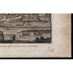 Gravure de 1800 - Vue de Madrid en Espagne - 5