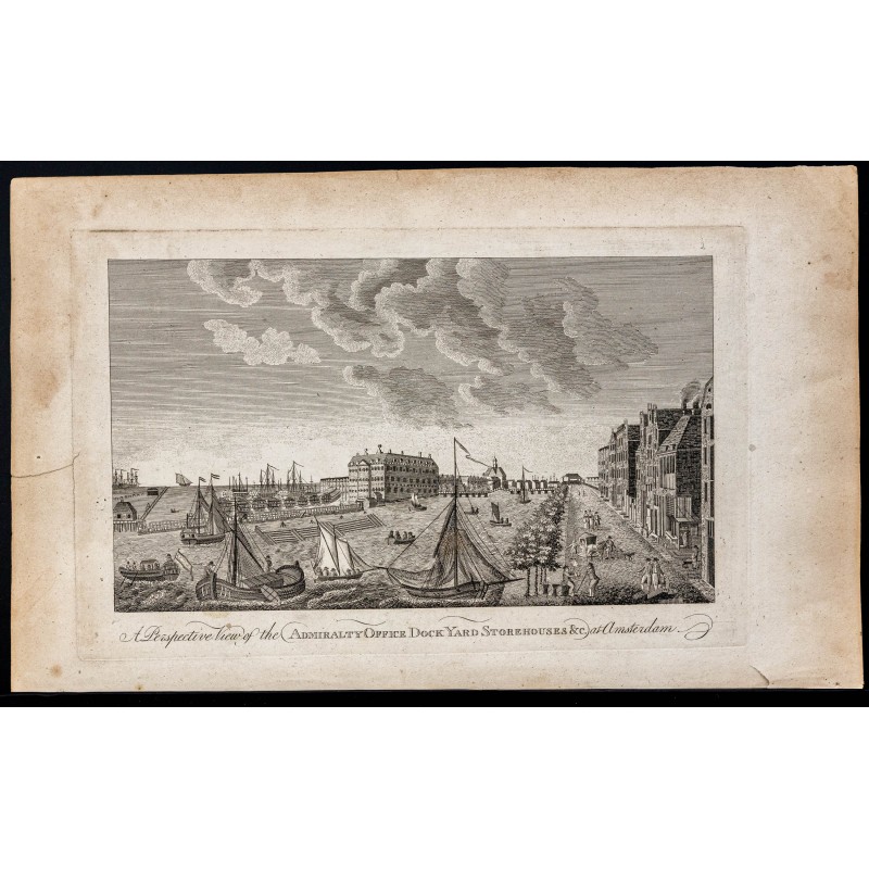 Gravure de 1800 - Vue de Amsterdam - 1