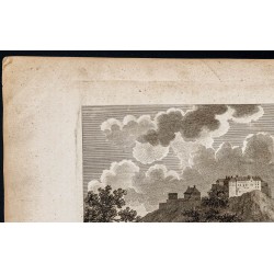 Gravure de 1800 - Vue de Édimbourg en Écosse - 2