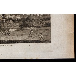 Gravure de 1800 - Vue de Édimbourg en Écosse - 5