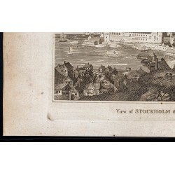 Gravure de 1800 - Vue de Stockholm en Suède - 4